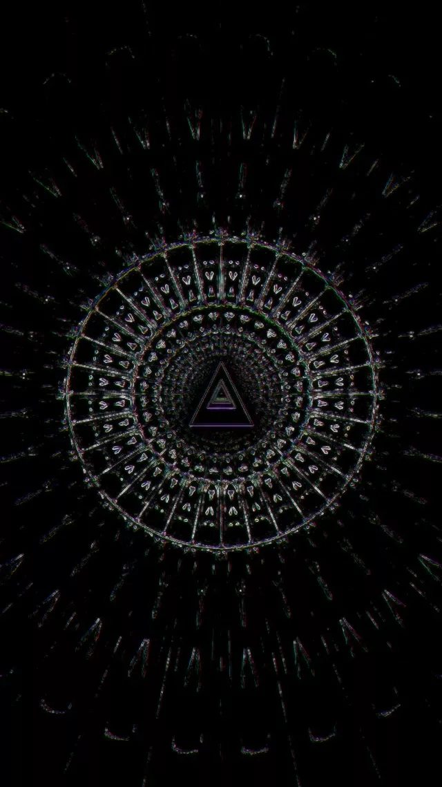 9:16 Reels 60fps Neon Tunnel Spiraling Triangle Vortex Vj Loop Screensaver