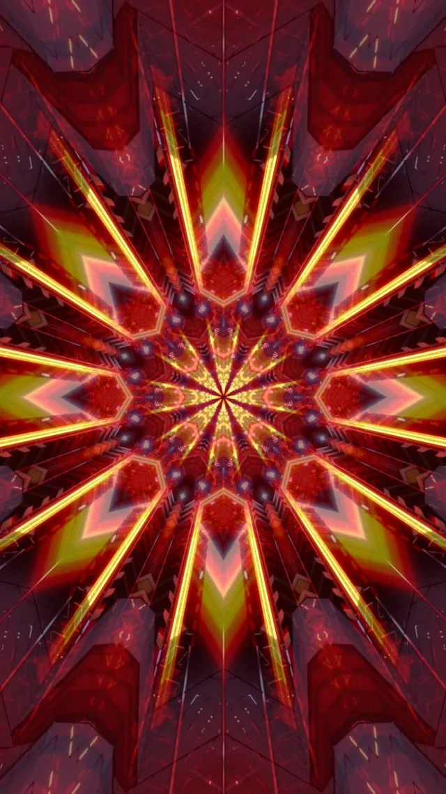 9:16 Reels | 60fps screensaver neon tunnel fiery star burst motion background