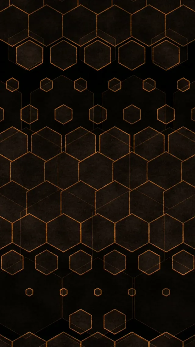 9:16 Reels 60fps Screensaver Neon Tunnel Live Wallpaper Gold Hexagon Pattern