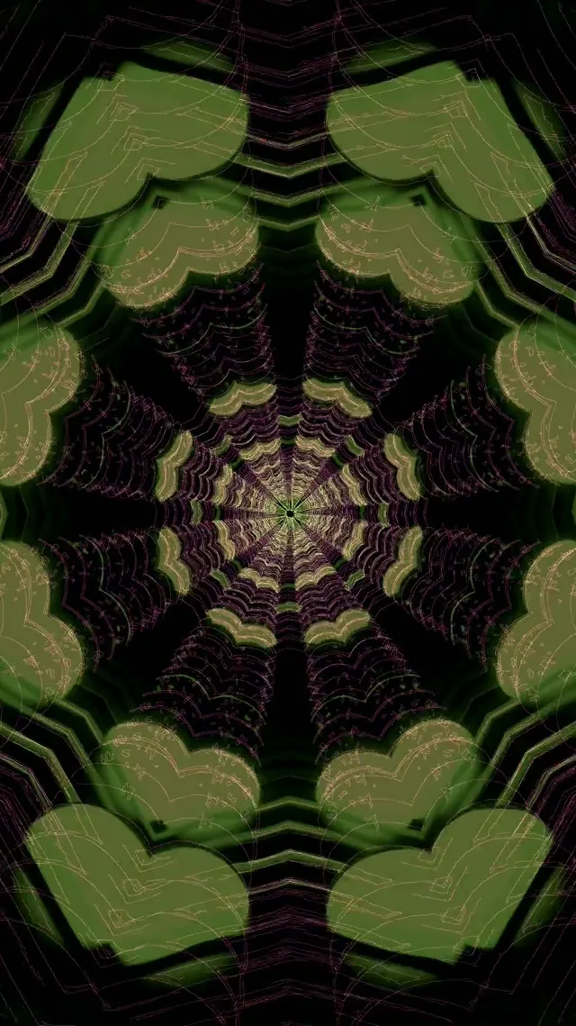 9:16 Reels 60fps Screensaver Neon Tunnel Live Wallpaper Green Purple Spiral