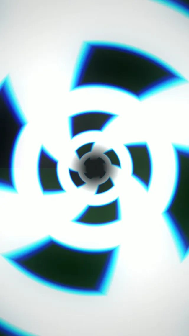 9:16 Reels 60fps Screensaver Neon Tunnel Motion Background Cyan Hazard Symbol