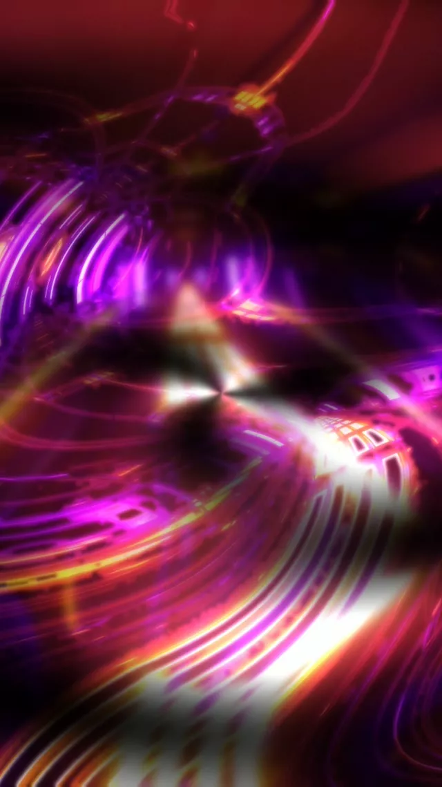 9:16 Reels 60fps Screensaver Neon Tunnel Pulsating Magenta Light Streams VJ Visual