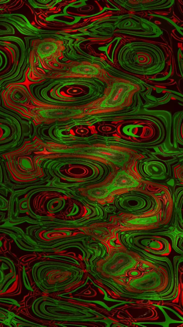 9:16 Reels 60fps Screensaver Neon Tunnel Pulsating Red Green Vortex Vj Animation