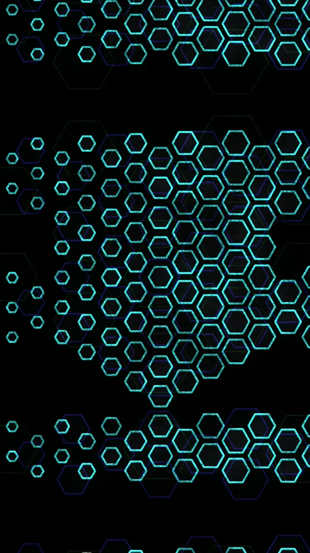 9:16 Reels 60fps Screensaver Neon Tunnel VJ Animation Glowing Hexagon Pattern