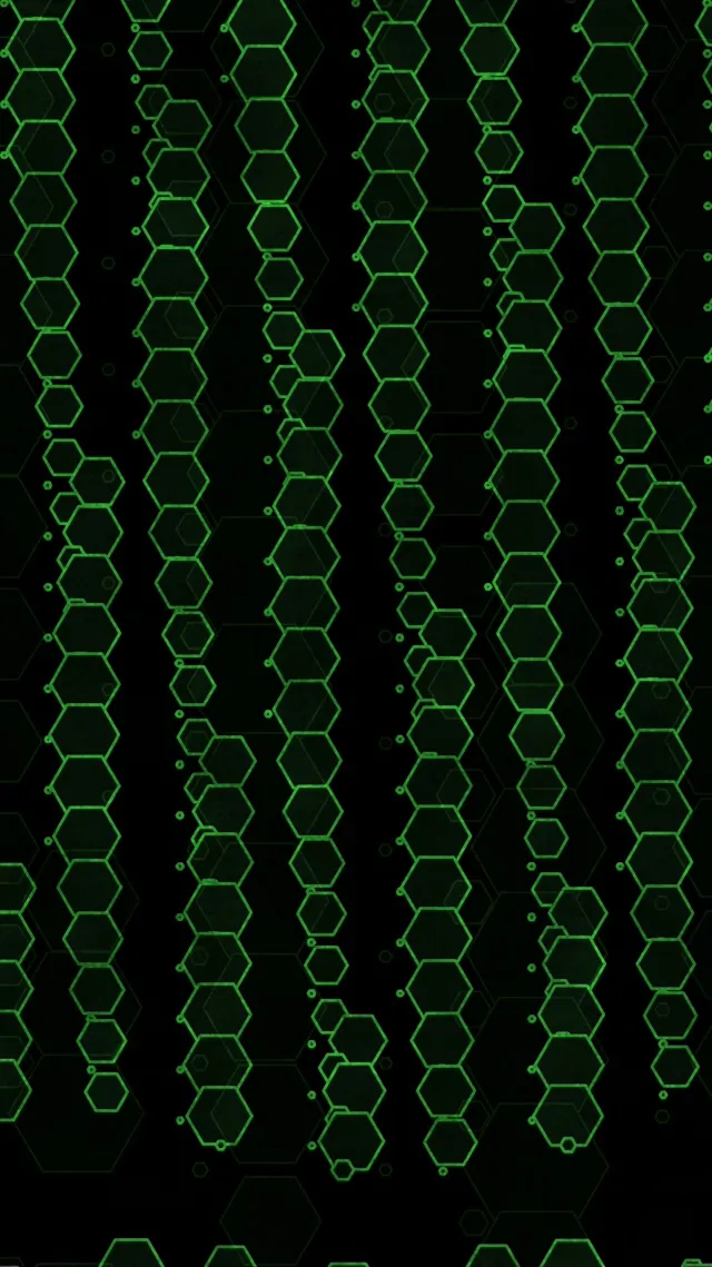 9:16 Reels 60fps Screensaver Neon Tunnel VJ Animation Green Geometric Shapes