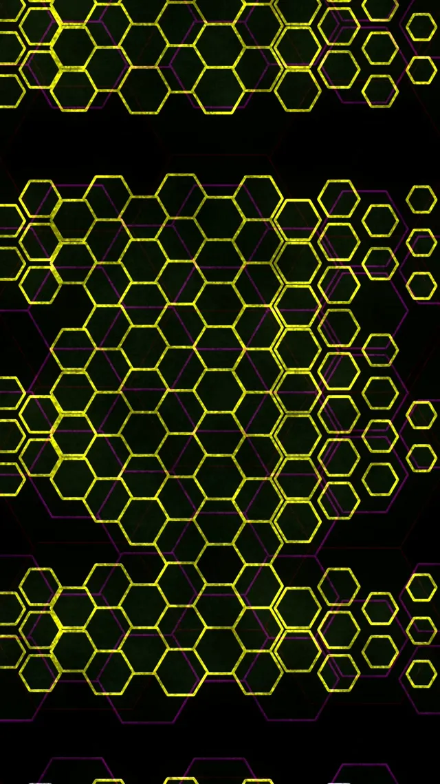 9:16 Reels 60fps Yellow Hexagon Spiral Screensaver - Live Wallpaper VJ