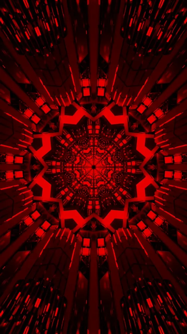 9:16 Reels Bíbor Robbanás Neon Alagút Kaleidoszkóp 60fps Képernyővédő Élő Háttérkép