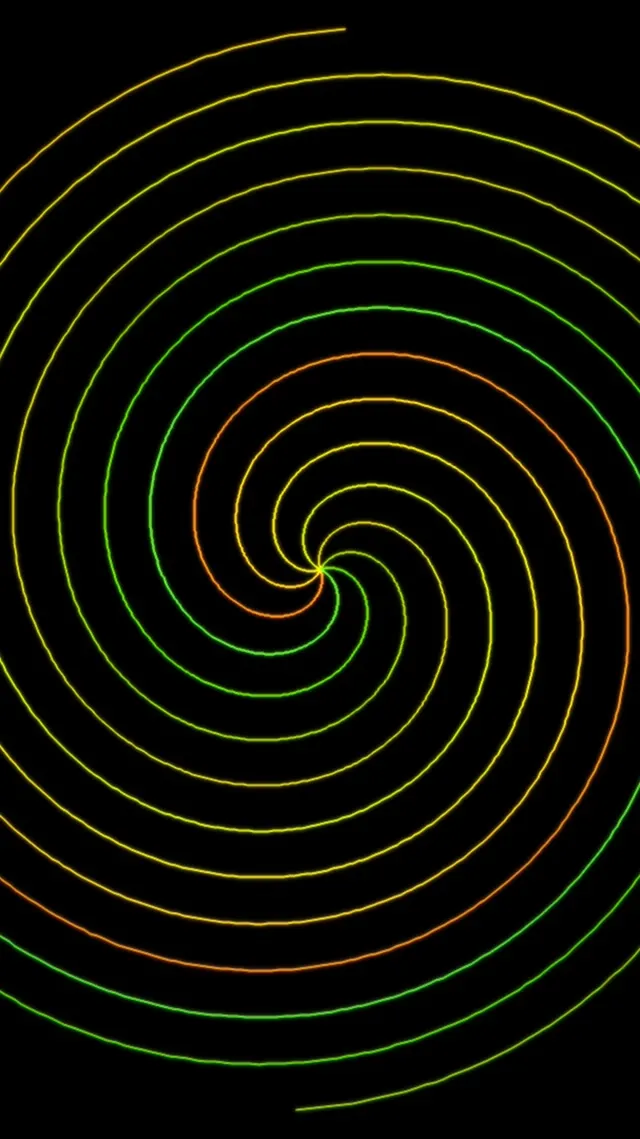 9:16 Reels Neon Spiral 60FPS Screensaver VJ Animation Green Orange