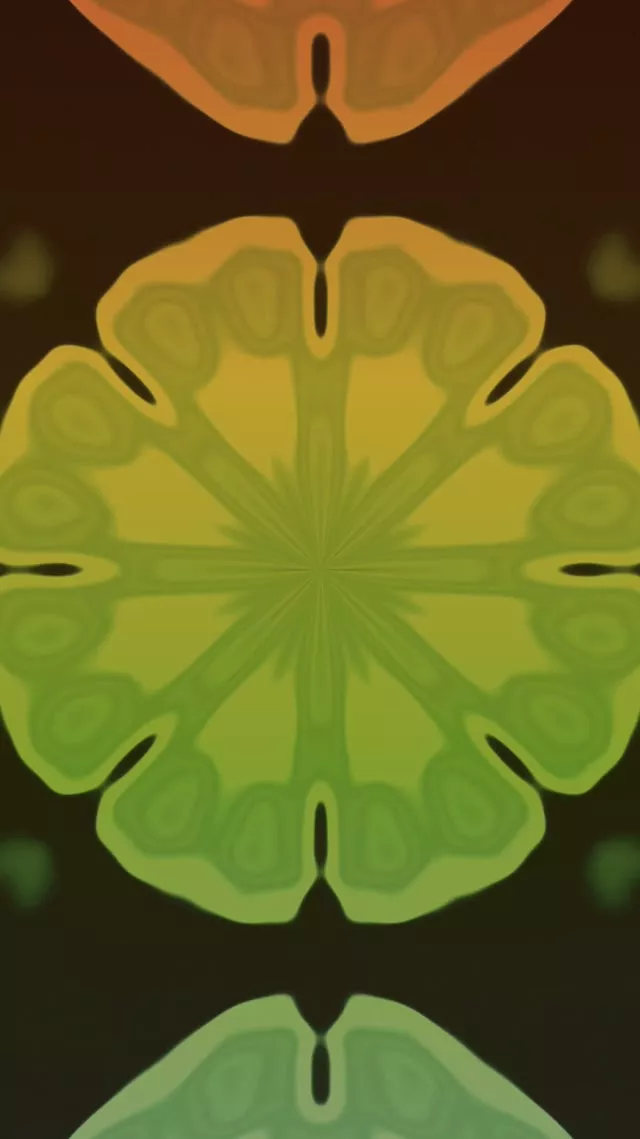 9:16 Reels 霓虹隧道脈動曼陀羅花朵綠金 60fps 螢幕保護程式動態桌布