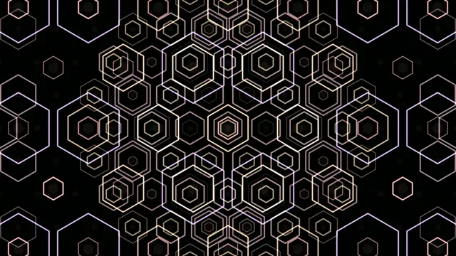 Abstract 4K geometric hexagon motion background for broadcast and presentations