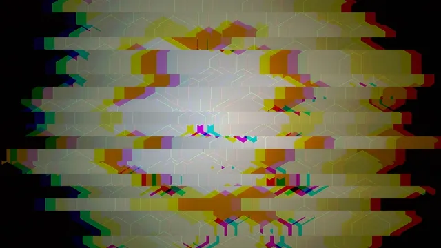 Abstract 4K Glitch Art with Colorful Hexagonal Blocks
