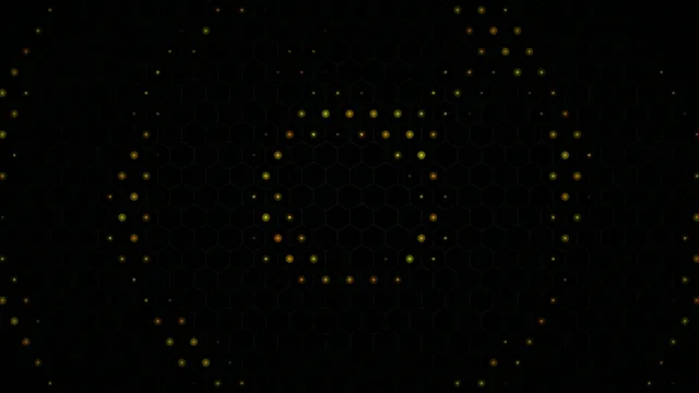 Abstract 4K golden hexagon network motion background loop