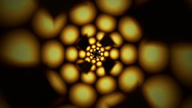 Abstract 4K golden spheres tunnel motion background loop