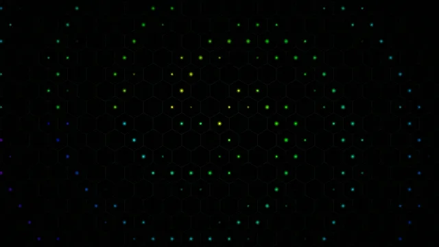Abstract 4K hexagon network motion background with glowing nodes