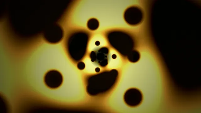 Abstract 4K motion background with glowing circles and dynamic light rays