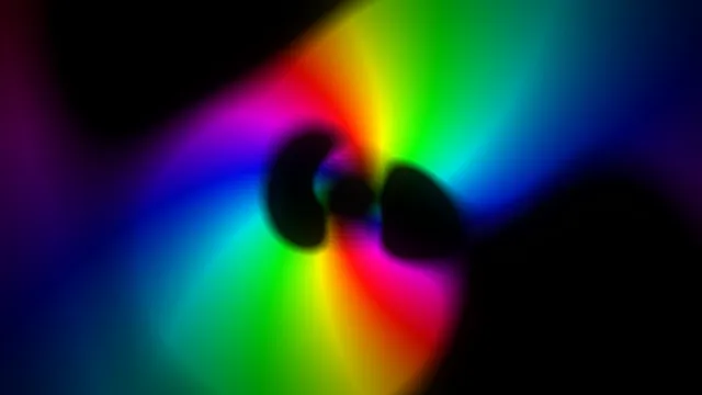 Abstract 4K rainbow spectrum motion background with rotating orbs