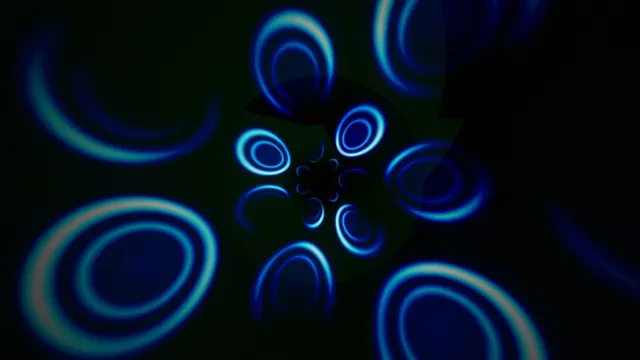 Abstract Blue Neon Circles Loop 4K