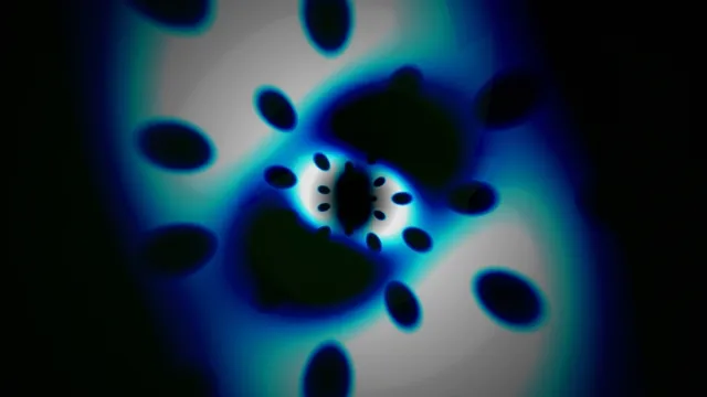 Abstract Blue Neon Particles with Glowing Effects