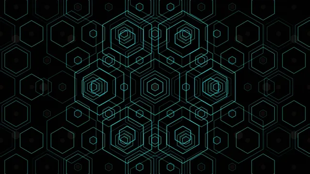 Abstract Cyan Hexagon Grid Motion Background 4K