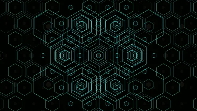 Abstract Cyan Hexagon Grid Motion Background 4K