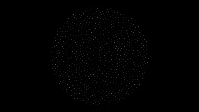 Abstract Golden Particle Sphere on Black Background