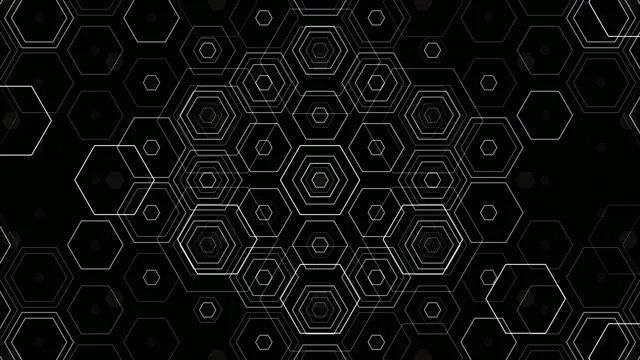 Abstract Hexagon Grid Animation Black Background