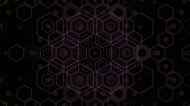 Abstract Neon Hexagon Grid Motion Background 4K