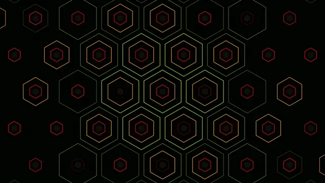 Abstract Neon Hexagon Grid Pattern Animation
