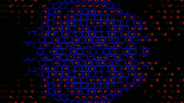 Abstract neon hexagon network 4K UHD motion background loop