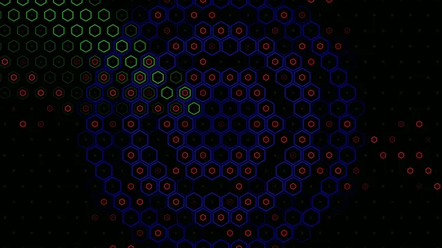 Abstract Neon Hexagon Network Animation 4K