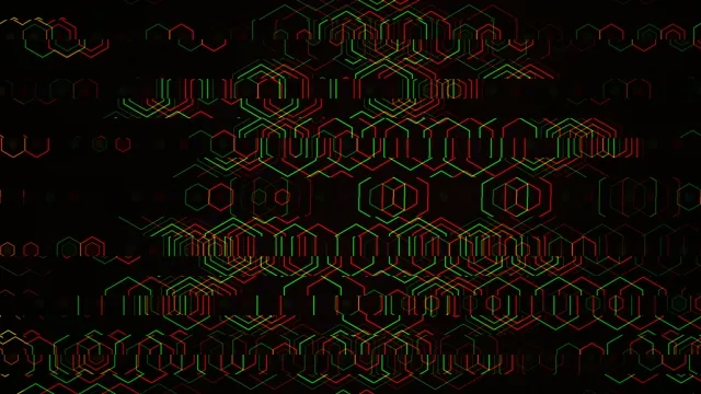 Abstract Neon Hexagon Network Animation 4K