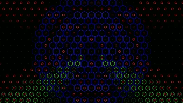 Abstract Neon Hexagon Network Animation 4K