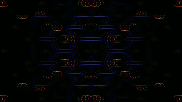 Abstract Neon Hexagon Network Animation 4K