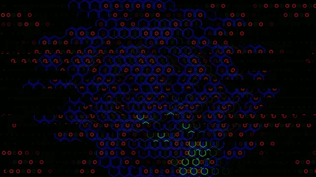 Abstract Neon Hexagon Network Animation 4K