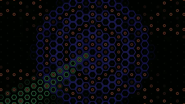 Abstract Neon Hexagon Network Animation