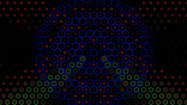 Abstract Neon Hexagon Network Grid Animation