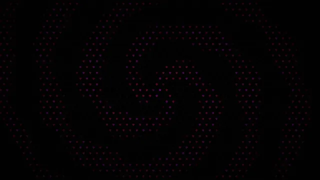 Abstract Pink Heart Particles on Black Background