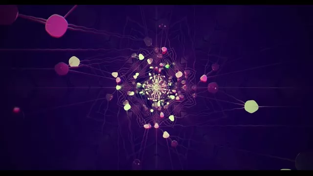 বিমূর্ত বেগুনি নেটওয়ার্ক সংযোগ VJLoops - ডিজিটাল নিউরাল ওয়েব গতি পটভূমি...