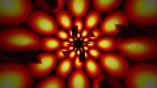 Abstract Red and Yellow Glowing Fractal Spiral 4K