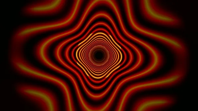 Abstract Red Gold Neon Tunnel Loop 4K