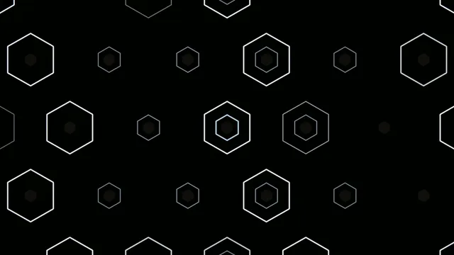 Abstract White Hexagons on Black Background 4K