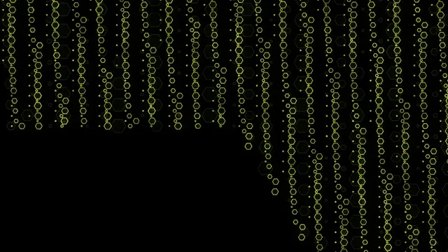 Abstract yellow hexagon chains 4K UHD motion background for broadcast