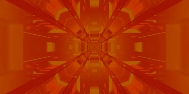 Złoty Neonowy Tunel VJ Loop 2:1 Univisium 60fps Wygaszacz Lustrzany Korytarz