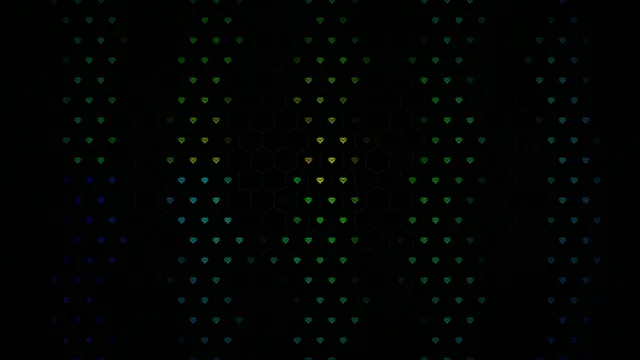 Animated colorful hearts 4K UHD widescreen motion background