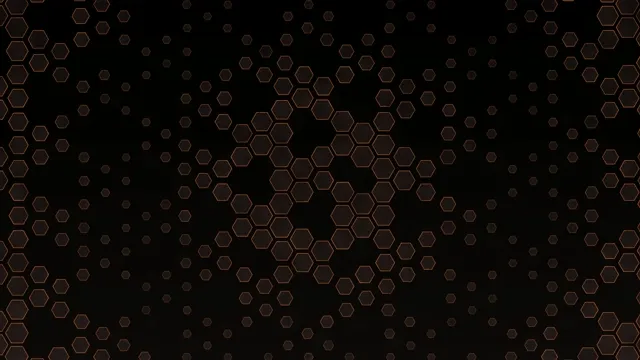 Animated Copper Hexagons on Black Background 4K