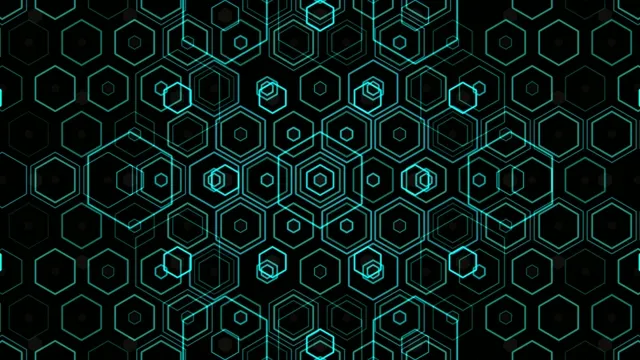 Animated Cyan Hexagon Network Tech Background