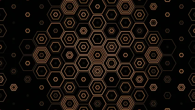 Animated gold hexagons 4K ultra HD motion background loop