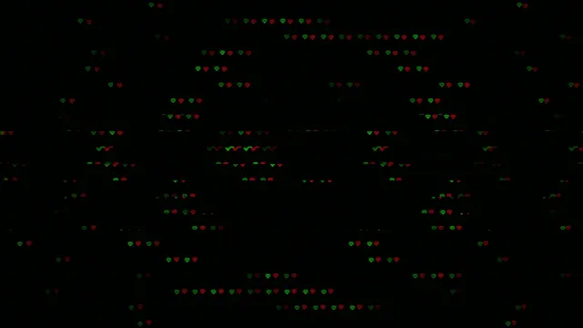 Animated green and red hearts falling 4K looping background
