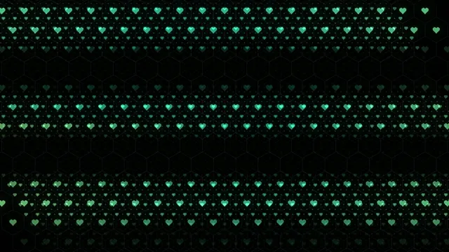Animated green hearts 4K motion background for video creators