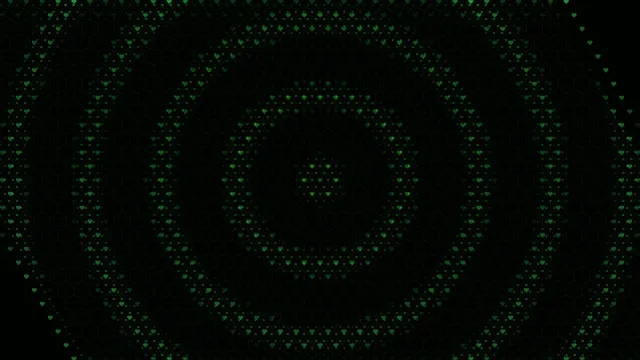 Animated Green Hearts Spiral Motion 4K Background